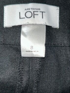 LOFT Ann Taylor - Black Dress Pants 100% Linen size 8